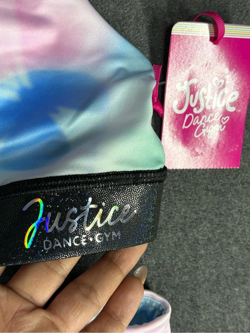🆕 Justice Girls Dance Gym Sports Active Shorts & Bra 2 Pc Set SIZE L(12/14)